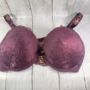 BEBE Burgundy Purple  GENTLE‎ LIFT BRA 34 DD